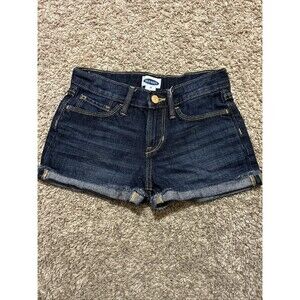 Old Navy Cuffed Shorts Girls 10 Blue Stretch Dark Wash